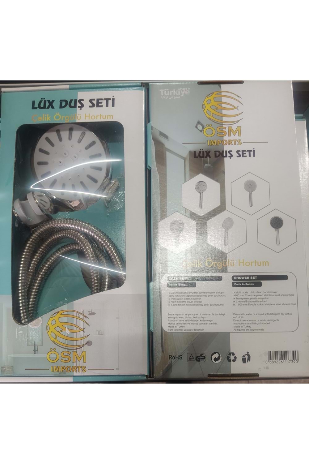 LÜX 1071 BEYAZ ELVİS DUŞ SETİ ÇELİK ÖRGÜLÜ ( PK 10 )