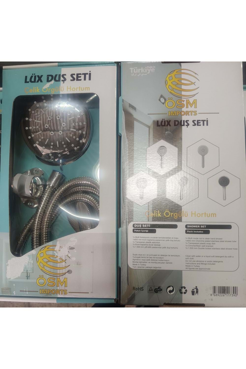 LÜX 1664 LİMA DUŞ SETİ ÇELİK ÖRGÜLÜ ( PK 10 )