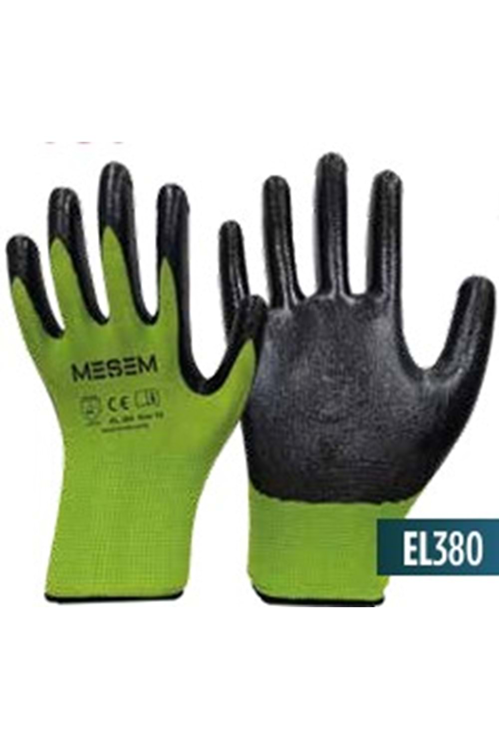 MEŞEM EL380 ORJİNAL ELDİVEN YEŞİL SİYAH 1/2 ( PK 12 - KL360 )