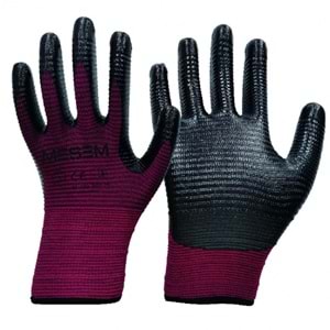 MEŞEM EL320 ZEBRA ELDİVEN KIRMIZI SİYAH ( PK 12-KL288 )