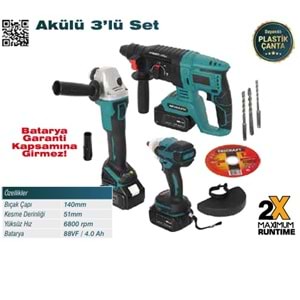 TRİCRAFT 5104 AKÜLÜ 3 LÜ SET ( PK 1 - KL 3 )