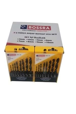 BOSSRA 8 PCS AHŞAP MATKAP UCU SETİ BSR 148 ( PK 12)