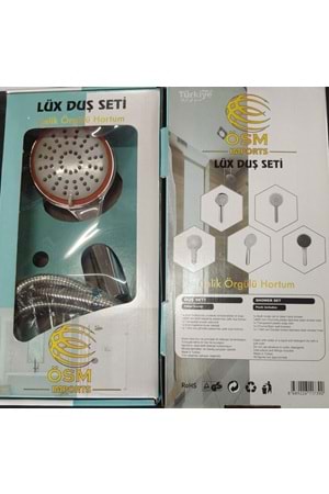 LÜX 1453 İSTANBUL DUŞ SETİ ÇELİK ÖRGÜLÜ ( PK 25 )