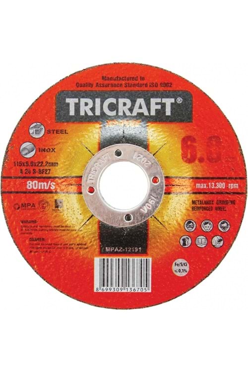 TRİCRAFT 3310 180 X 8 X 22 MM TAŞLAMA ( PK 50 )