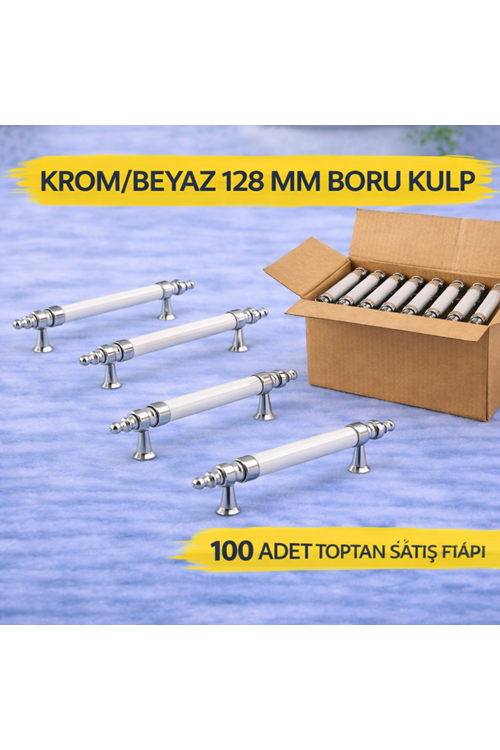 KROM/BEYAZ 128 MM BORU KULP ( PK 100 )
