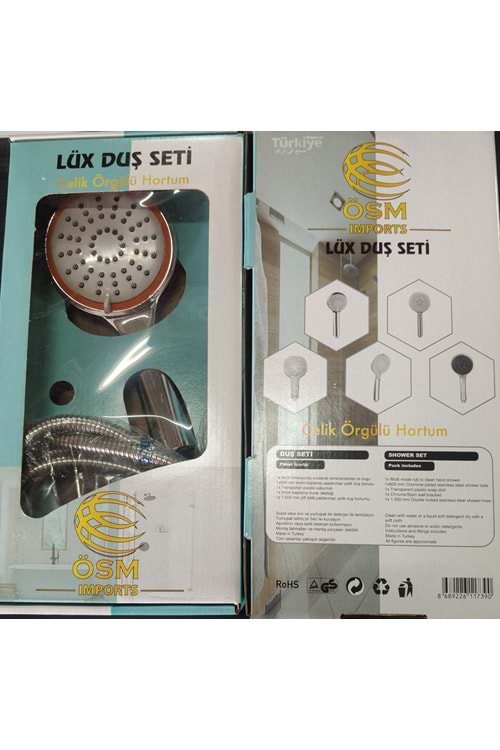 LÜX 1453 İSTANBUL DUŞ SETİ ÇELİK ÖRGÜLÜ ( PK 25 )