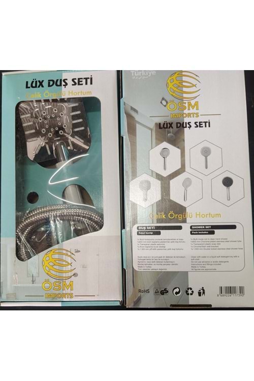 LÜX 1037 LABİRENT DUŞ SETİ ÇELİK ÖRGÜLÜ ( PK 25 )