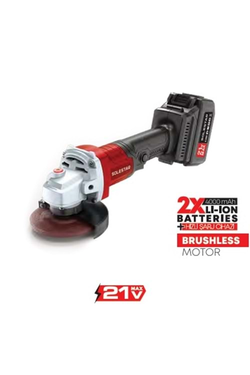 SOLESTAR STR-1964 AKÜ.AVUÇ TAŞ.125MM 21V 2*4000M.B.1HŞ 1 KOLİ:5 A ** FIRSAT ÜRÜNÜ **