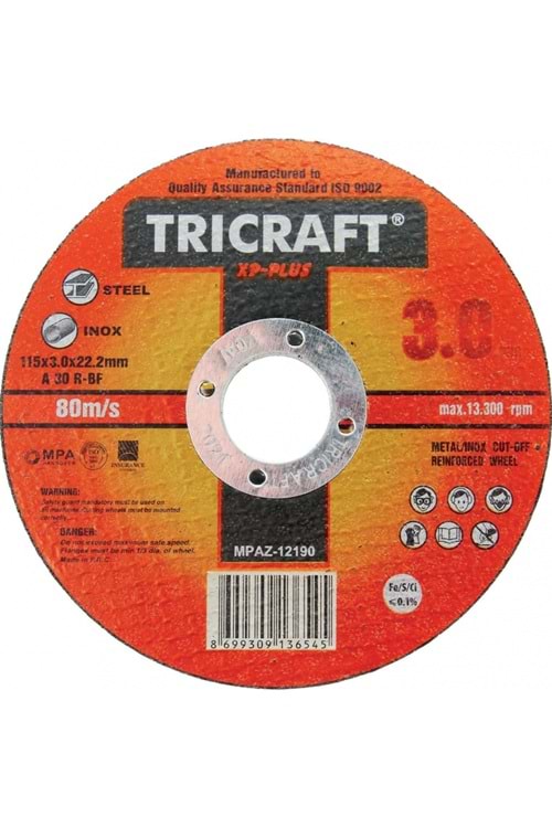 TRİCRAFT 3303 180 X 3 X 22 MM METAL KESİSİCİ ( PK 50 )