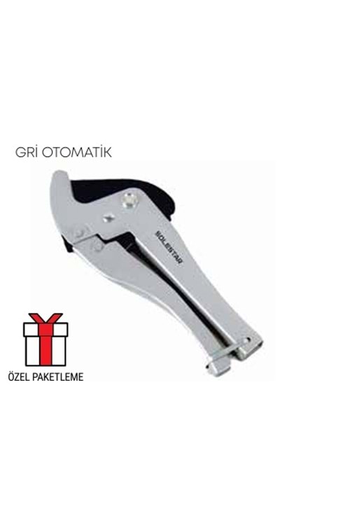 SOLESTAR PVC BORU KESME MAKASI GRİ OTOMATİK STR-1121 ( PK 10 ) ** FIRSAT ÜRÜNÜ **
