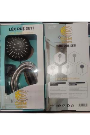 LÜX 1841 SİYAH LÜKS DUŞ SETİ ÇELİK ÖRGÜLÜ ( PK 10 )